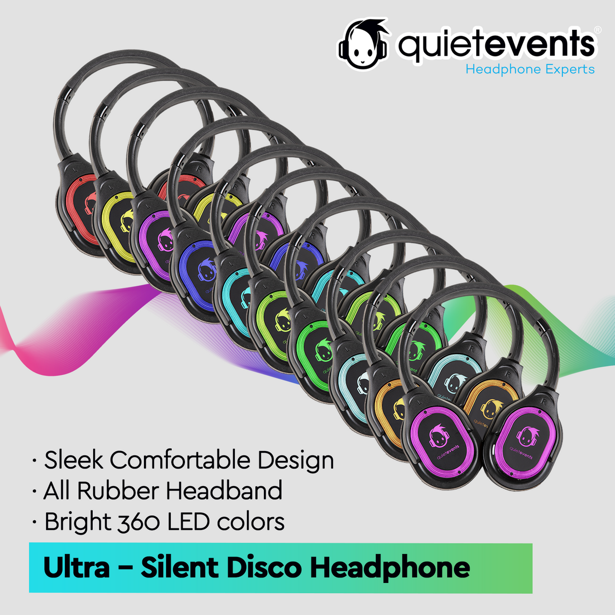 Conference & Meetings Bundle - 100 Headphones + 5 Transmitters Silent Disco Bundle (Ultra1 900 10CH)