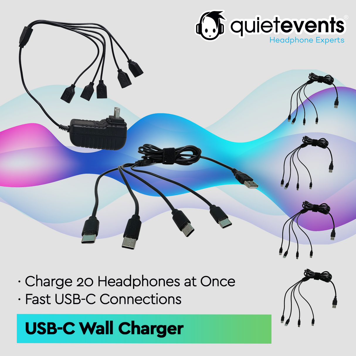 Conference & Meetings Bundle - 100 Headphones + 5 Transmitters Silent Disco Bundle (Ultra1 900 10CH)