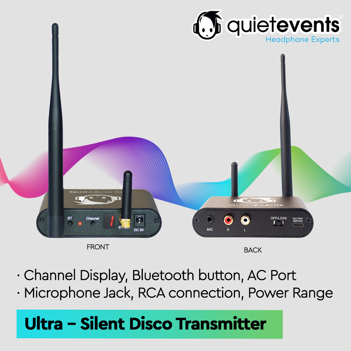 Conference & Meetings Bundle - 20 Headphones + 3 Transmitters Silent Disco Bundle (Ultra1 900 10CH)