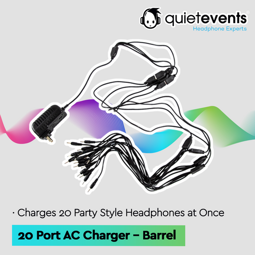 Barrel - 20 Headphone Charging AC Wall Set Power Adapter (Pulse Party, Fitness, Splash, and 45CH Max)