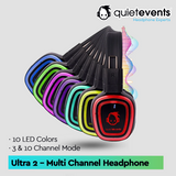 Wireless Home Audio Silent Disco System (TV & Projectors) - 10 Pack