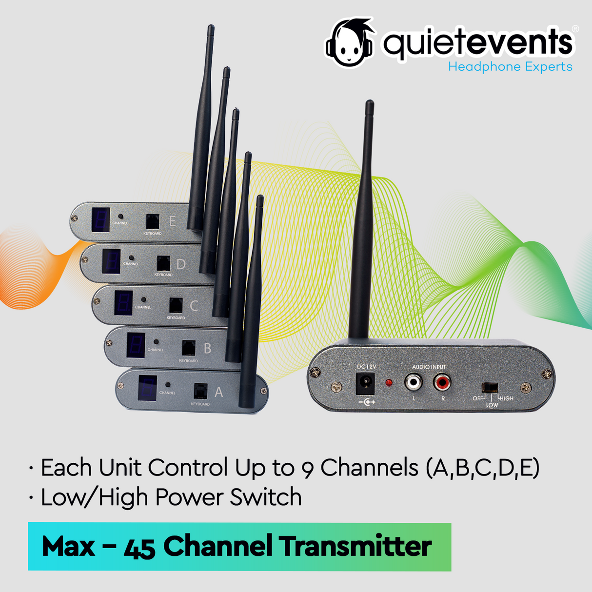 45 Max Transmitter (45CH) - Silent Disco