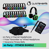 Fitness Bundle - 20 Headphones + 1 Transmitters Silent Disco Bundle (Pulse Party 3CH)