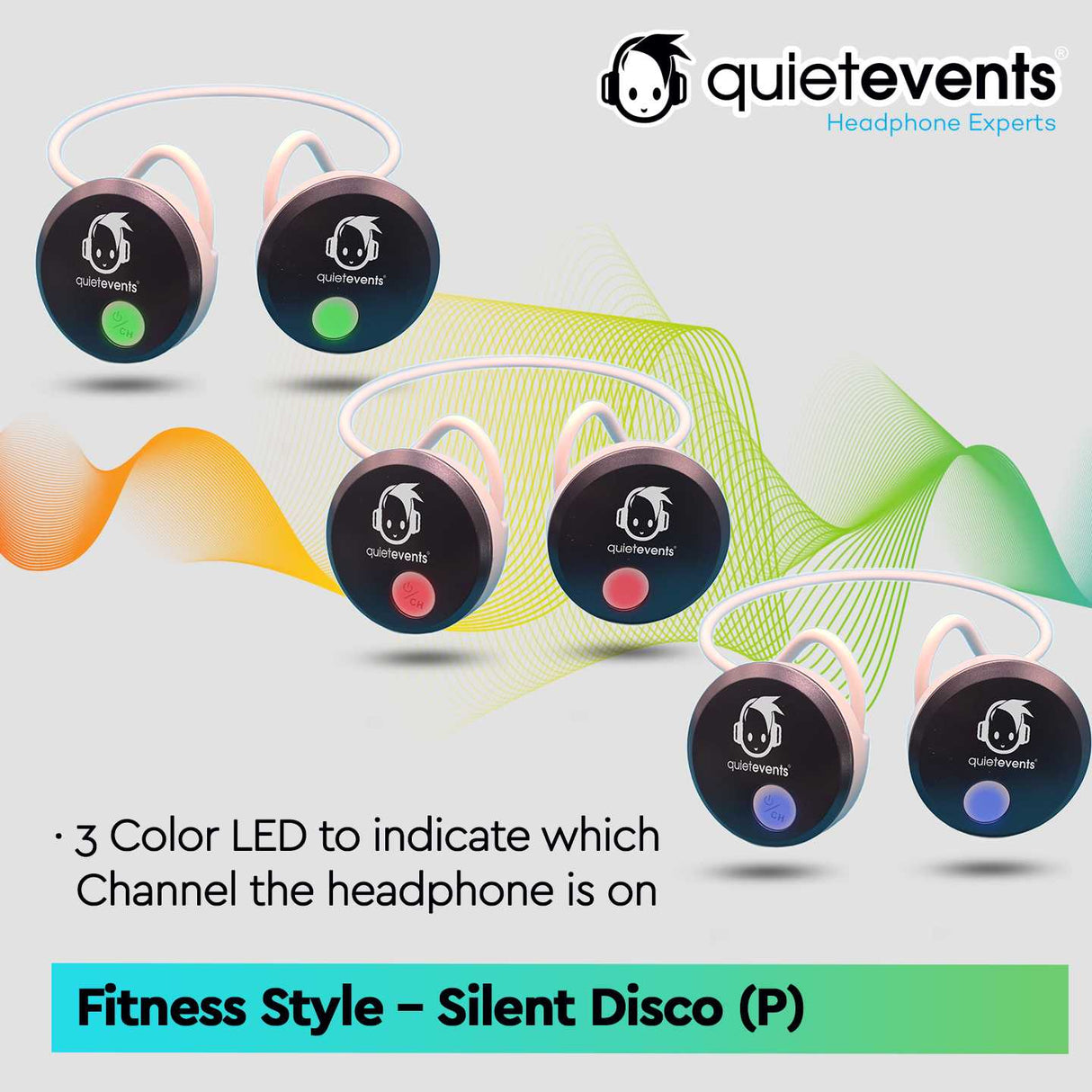 Pulse Fitness (3CH) - Silent Disco Headphone