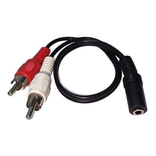2 RCA Male to 3.5mm Female Stereo Audio Adapter Cable – Y Splitter for Headphones, Smartphones, or MP3 Players to Home Audio Systems (1 ft)