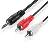 RCA to Aux Cable (5 ft) – 3.5mm Male to 2 RCA Male Audio Cable, Red & White Stereo Y Splitter Adapter